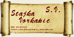 Stajka Vorkapić vizit kartica